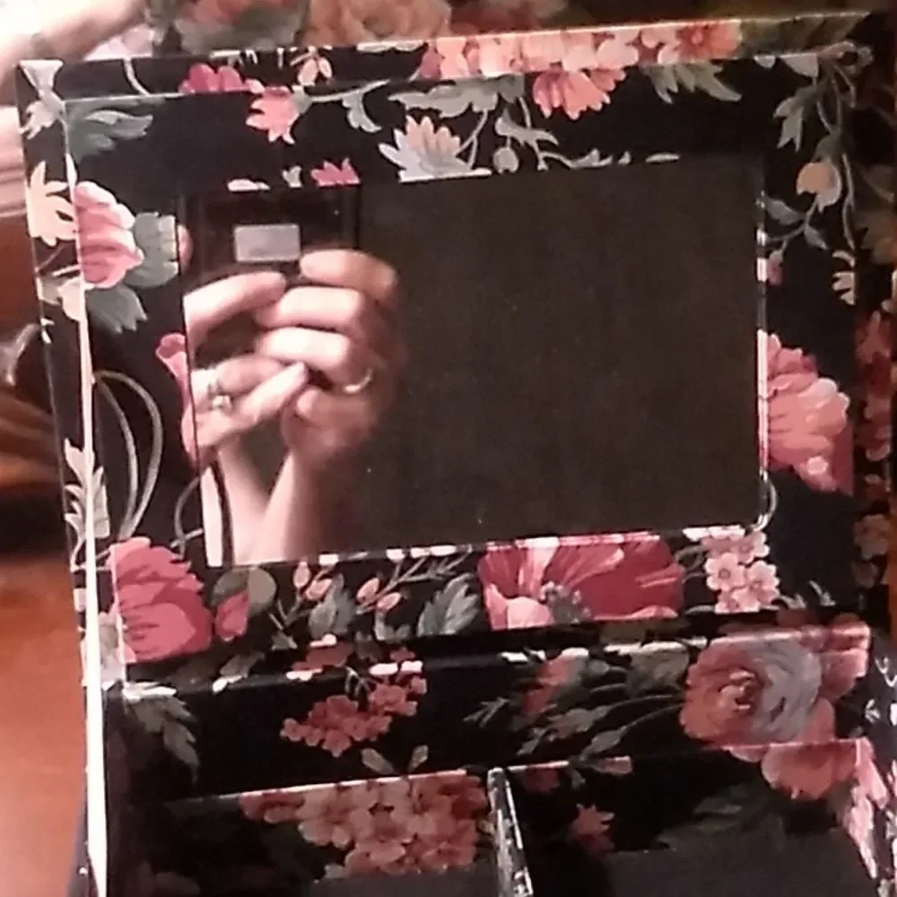 Black Floral Jewelry/Trinket Box
